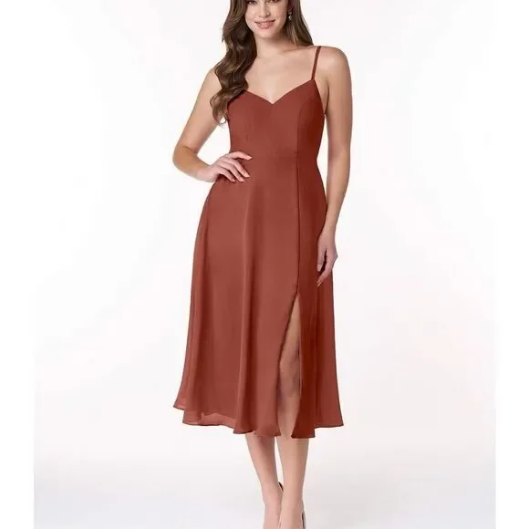 auburn bridesmaid dresses L'AGENCE Women's Serita Silk Slip Maxi Dress - Auburn